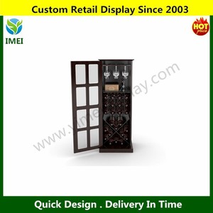 NEW Espresso Windowpane 24-Bottle Vino Arredamento Armadio di Stoccaggio Scaffale Espositore YM5-672 - Product Image 1