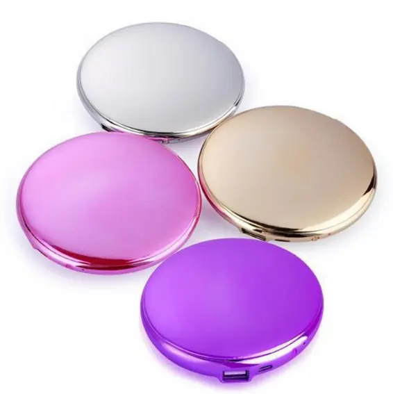 2023 Mirror Power Bank 7000mAh for Girls hot on Amazon/Ebay Portable Mobile Power bank with Mirror for Promotions