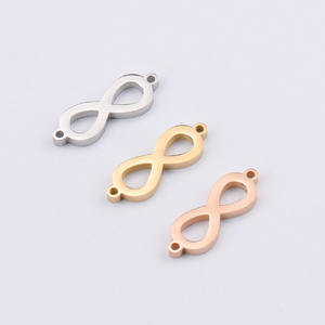 7x21 millimetri Lucidato A Specchio In Acciaio Inox Simbolo del Connettore Gioielli FAI DA TE Che Fanno Numero <span class=keywords><strong>Infinito</strong></span> 8 Charms - Product Image 6