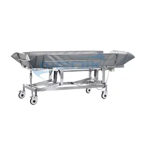 China Manufacture 304# Stainless Steel Electric Medical Hospital Shower Bath Bed Trolley for Patient