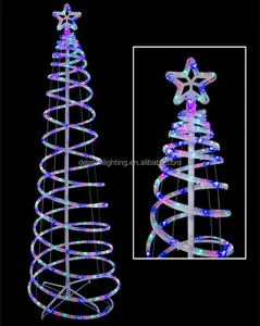 6 'Multicolore Extérieur Éclairé Par LED Spirale Arbre De Noël Lumière