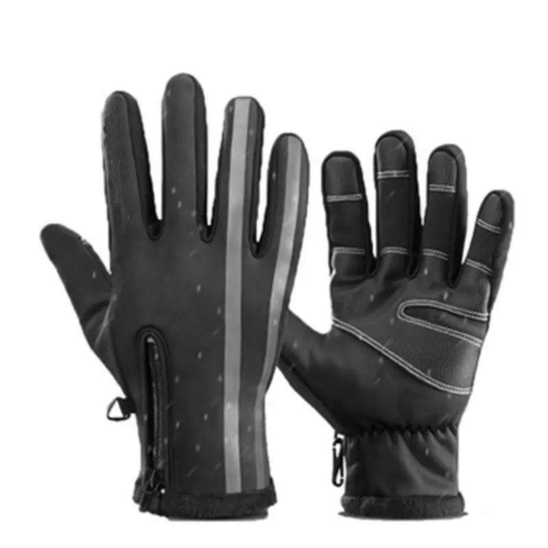 Wholesale Cycling Mitten Equipment Winter Touch Screen Bicycle Anti-slip Warm Rainproof Windproof Thermal Long Finger Gloves Bik