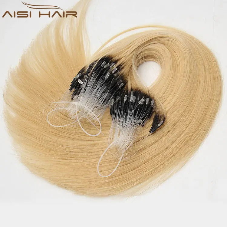 Aisi Hair 16"-28" 100% Cambodia 613 Blonde 1Gram/Strand Micro Ring Hair Extensions , Micro Loop Hair Extension