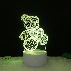 <span class=keywords><strong>3D</strong></span> Illusion Lampade A LED Simpatico Orso <span class=keywords><strong>3D</strong></span> Luce di Notte per I Bambini 7 Colore LED Da Tavolo Scrivania Lampada Bambini Luce con piatto Pannello in Acrilico - Product Image 6