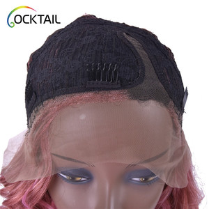 Japanese fiber three tone color 1b pink C side part curly lace front <strong>wig</strong> - Product Image 6