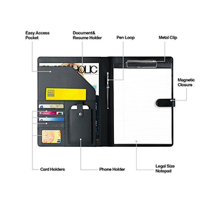 Cuoio dell'unità di elaborazione Cartella di File Cartelle con Tasche Clipboard <span class=keywords><strong>per</strong></span> Formato Letter Writing <span class=keywords><strong>Pad</strong></span> - Product Image 3