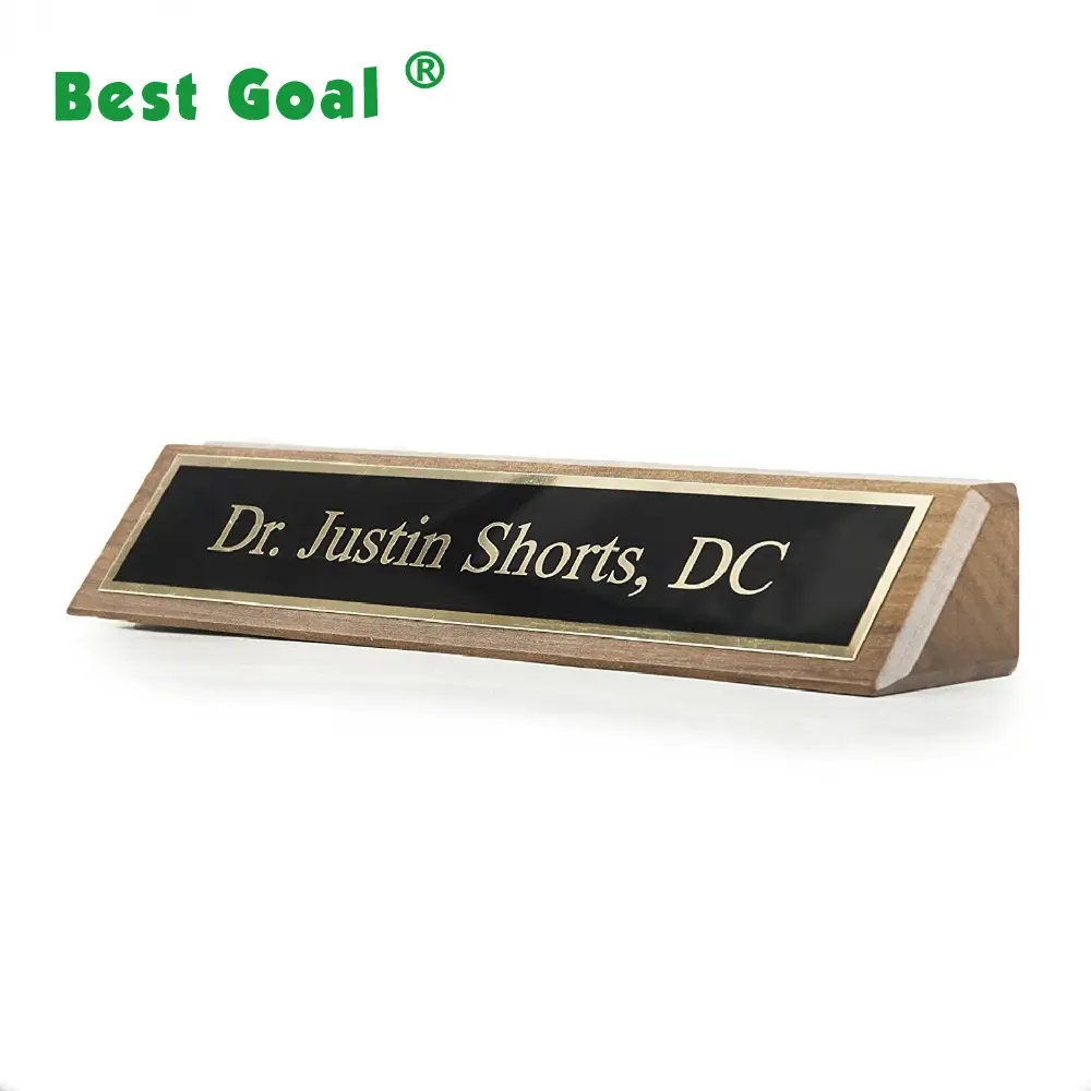 Customizable Wooden Desk name plate