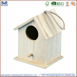 Fabrika doğrudan bitmemiş ahşap kuşevleri toptan, Ahşap kuş kafesi için noel dekorasyon - Product Image 1