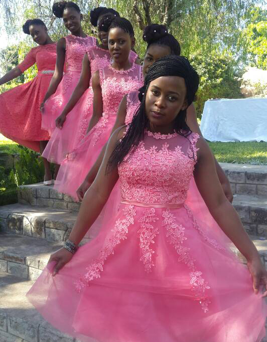 pink flowy bridesmaid dresses Dusty Pink V Neck Flowy Prom Dres with High Slit