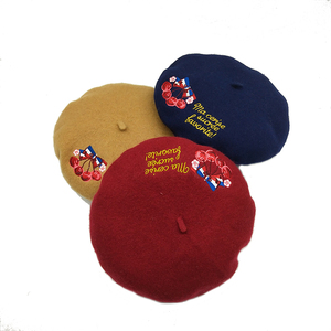 Boina bordada con logotipo personalizado para mujer, Boina de fieltro francesa con muestra gratis, novedad de 2025 - Product Image 4