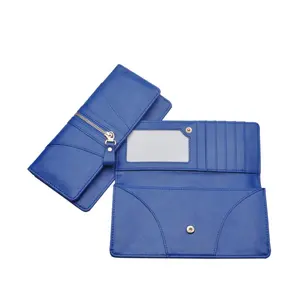 custom Leather goods manufacturer Long women's wallet RFID lady purse