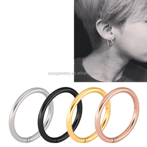 Yeni Moda Cerrahi Çelik Septum Clicker Menteşeli Segment Burun Halkası - Product Image 2