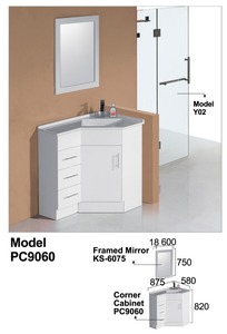Perabot Kamar Mandi Desain Spesial Gaya Klasik Furnitur Rumah Kabinet Kabinet Toilet Lemari Kaca dengan Desain Khusus - Product Image 2