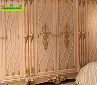 Armoire coulissante pour chambre à coucher sur mesure, garde-robe à 6 portes, avec horloges et montres, bonne qualité