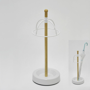 Porte-parapluie à Double rond en bois, parapluie blanc imperméable - Product Image 3