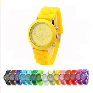 2022 Women Ladies Boys Girls Geneva Silicone Jelly Golden Quartz Wrist Watch New Arrival