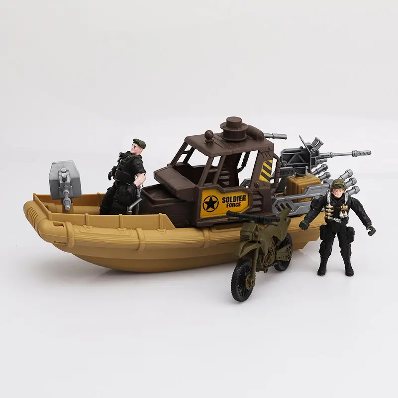 शांत लड़का खिलौने नाटक खेलने सैन्य खिलौने वाहन लड़ाकू बल सेना सैनिक सेट