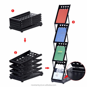 Có thể gập Pop Up 4 Túi Tạp Chí Văn Học Brochure Danh Mục Chủ Rack Đứng Với Xách Tay Nhôm Oxford Trường Hợp Đối Với Hiển Thị - Product Image 5