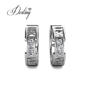 Daisini 925เงินสเตอร์ลิงประดับด้วยคริสตัลสวารอฟสกี้เครื่องประดับแฟชั่นต่างหูห่วงแฮนด์เมดสำหรับผู้หญิง - Product Image 5