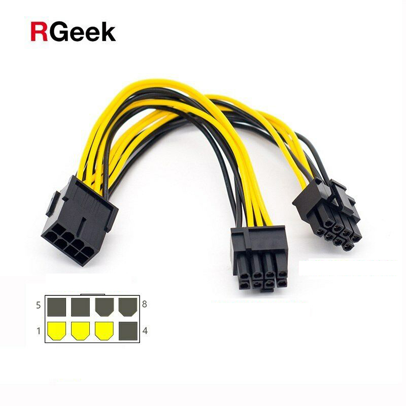 Cavo adattatore di alimentazione 2 x 4-pin 13,3 cm alimentatore a 6-pin PCI Express scheda grafica