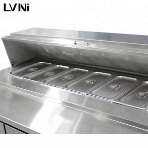 LVNI commercial en acier inoxydable contre salade <span class=keywords><strong>frigo</strong></span> réfrigérateur avec <span class=keywords><strong>plan</strong></span> <span class=keywords><strong>de</strong></span> <span class=keywords><strong>travail</strong></span> - Product Image 5