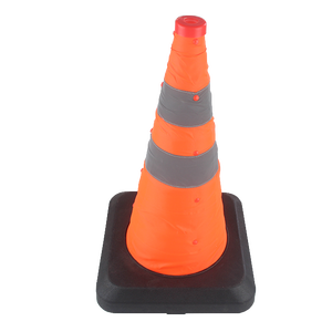 PVC 작은 참신 노란색 재활용 개폐식 접이식 반사 거리 주차 교통 제어 신호 콘 모자 슬리브 - Product Image 2