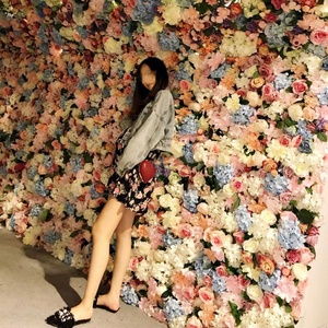 Tùy chỉnh 3D hiệu ứng mix Plant Flower tường Thảm nhân tạo Florals tường Rose Panel cho tốt nghiệp Yoga cửa hàng trang trí - Product Image 3