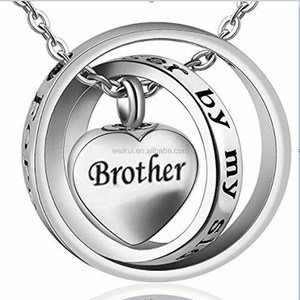 "Ya no a mi lado, <span class=keywords><strong>para</strong></span> <span class=keywords><strong>siempre</strong></span> en mi corazón" Hermano Círculo Corazón Collar Cremación Urna Colgante <span class=keywords><strong>para</strong></span> cenizas humanas Recuerdo - Product Image 1