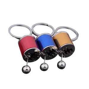 Wholesale keyfob stick shift key chain metal 3d car gear knob keychain