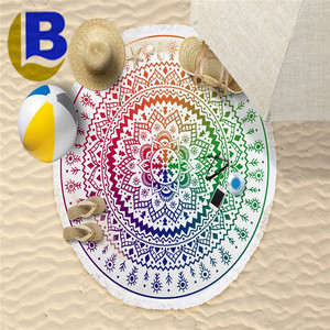 Épaisse Serviette De Plage Ronde Souple Absorbant L'eau Mandala Roundie Plage Jeter À La Mode gland - Product Image 3