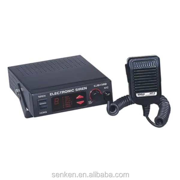 SENKEN-Amplificador de alarma de cable superfino, 150W, función de Control de luz, advertencia policial, sirena de bocina electrónica