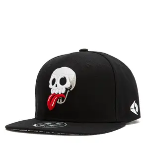 Amazon-gorras planas negras para hombre, snapback, Calavera, hip hop, superventas