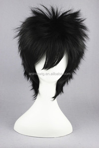 Haute qualité 35cm courte droite <span class=keywords><strong>Uchiha</strong></span> <span class=keywords><strong>Sasuke</strong></span> perruque noire Cosplay synthétique Anime Peluca perruques de cheveux résistants à la chaleur - Product Image 3