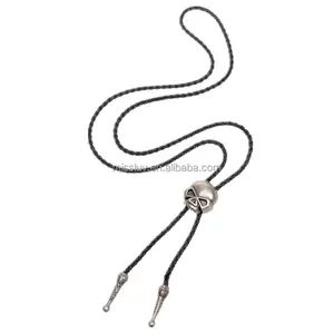 Sọ Chéo Sói lông Sao Bull Bee người đàn ông của bolo Tie cổ áo vòng cổ dây da dài Bolo Cổ áo vòng cổ áo sơ mi trang phục Je