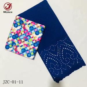 Африканская шелковая атласная ткань с принтом воска и хлопчатобумажной кружевной тканью - Product Image 2