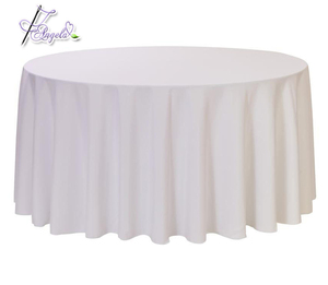 120 Inch White Round <strong>Linen</strong> <strong>Tablecloths</strong> ,120 Inch White Round <strong>Tablecloth</strong>, Iron-free, Seamless - Product Image 1