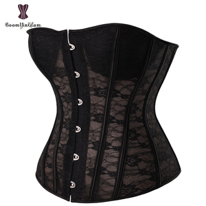 <span class=keywords><strong>Dentelle</strong></span> florale broderie femmes Sexy forte désossé Lingerie de mariée surbuste Corset à lacets <span class=keywords><strong>Bustier</strong></span> avec tasse rembourrée - Product Image 5