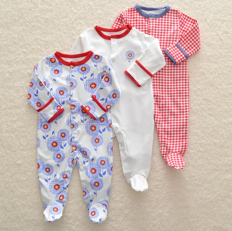 Boutique 100% katoen Baby kleding set romper 3 stuks hansop voor lente en herfst hoge kwaliteit mitten romper voor zuigelingen