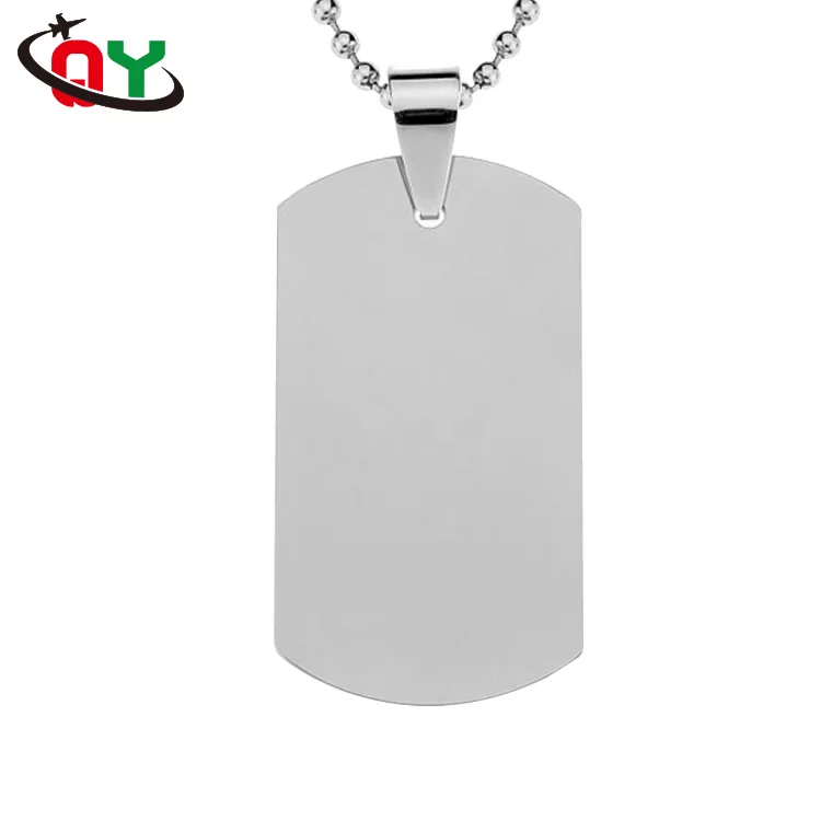 New Design Promotional Custom Military Dog Tag Silver Blank Metal Dog Tag Necklace