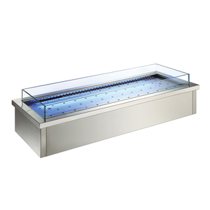 <span class=keywords><strong>Mostrador</strong></span> de Buffet comercial SS304, <span class=keywords><strong>Vitrina</strong></span> <span class=keywords><strong>refrigerada</strong></span> incorporada para alimentos de mar, refrigeración con ventilador - Product Image 1