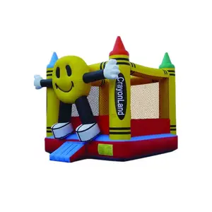 Castillo inflable comercial para adultos y niños, casa de rebote con cara sonriente