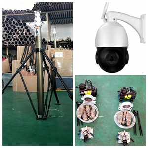 4 Meters CCTV Camera Portable <strong>Tripod</strong> <strong>Telescopic</strong> <strong>Mast</strong> with Supporting <strong>Poles</strong>