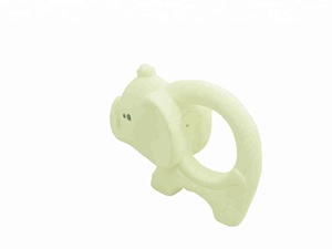 100% in lattice di gomma naturale elefante giocattolo per il bambino dentizione cigolante giocattolo con manico ad anello - Product Image 2