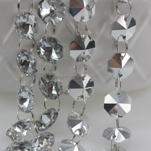 Moda encanto AB pintado plata cristal diamante cuentas Octágono prisma para la boda llevó la lámpara caída - Product Image 5