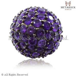 Bola de amatista natural, nuevo diseño de joyería de alta calidad, 925 Plata sólida - Product Image 4