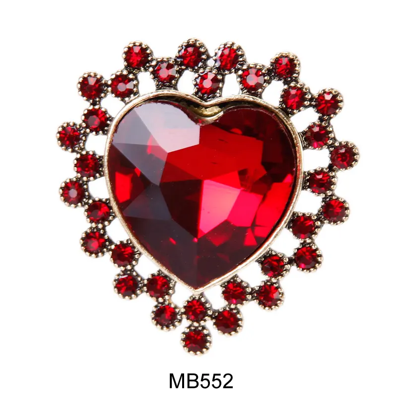 red heart strong magnetic brooch