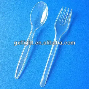 Paquet de cuillères à fourchette couverts en plastique, airliner PS couteau à fourchette, paquet jetable
