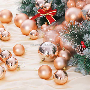 Palla da appendere in <span class=keywords><strong>oro</strong></span> ornamento per <span class=keywords><strong>albero</strong></span> di natale forniture per decorazioni natalizie Welcom OEM 12 pezzi/scatola in pvc - Product Image 5