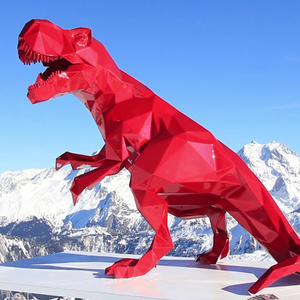 Arte moderna in fibra di vetro animale grande dinosauro <span class=keywords><strong>resina</strong></span> tirannosauro Rouge statua - Product Image 2