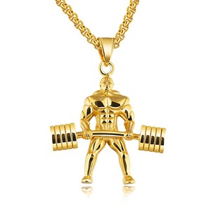 <span class=keywords><strong>Hercules</strong></span> Barbell levantamiento de pesas colgante collar Fitness joyería fábrica 316 acero Marlary Fitness hombre para hombres regalo impermeable - Product Image 4